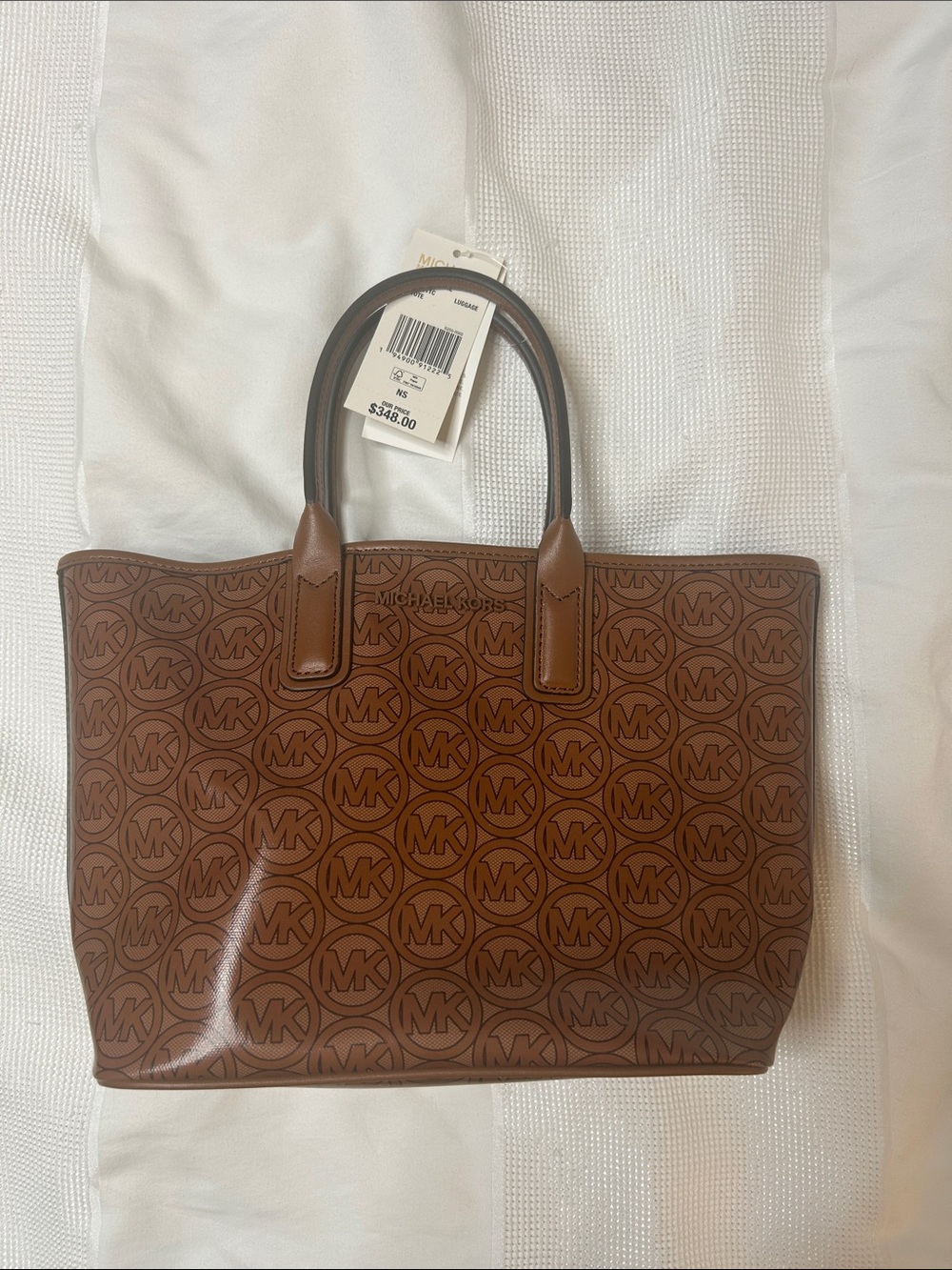 Michael Kors Jodie MK Logo Tote in luggage